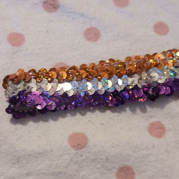 Orange Silver Purple Sequence Headband - Picture 3 of 6